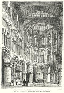 St. Bartholomew#39;s, etter restaureringen (gravering) av English School