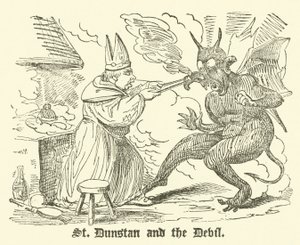 St Dunstan og djevelen (gravering) av English School