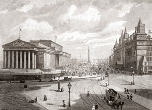 St. George#39;s Hall og Lime Street, Liverpool, fra «Cities of the World», utgitt ca. 1893 (trykk) av English School