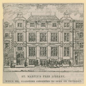 St Martins Free Library, åpnet av Mr Gladstone av English School