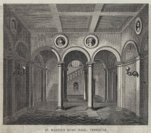 St Martin's Music Hall, Vestibyle (gravering) av English School