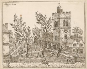 St Marys (gammel kirke), Islington (blekk på papir) av English School