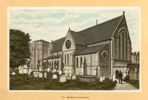 St. Marys kirke (fargelitografi) av English School
