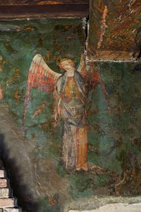 St Michael the Archangel, detalj av veggmaleriet i Byward Tower av English School