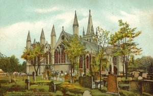 St Nicholas Church, Great Yarmouth (farge litho) av English School