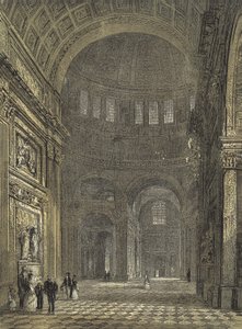 St Pauls Cathedral, interiøret i kuppelen, med utsikt mot det nordlige transeptet av English School