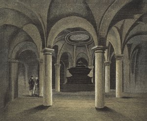 St Pauls Cathedral, The Crypt, Monument of Admiral Viscount Nelson under Dome av English School