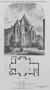 St Saviour's Church, Oxford Street, London, for døve og stumme (gravering) av English School