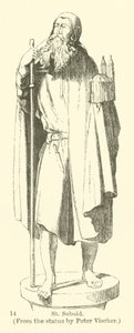 St Sebald, fra statuen av Peter Vischer (gravering) av English School