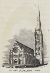 St Walburge's New Church, Preston, Lancashire (gravering) av English School
