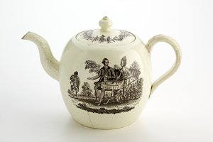 Staffordshire Wedgwood tekanne, ca. 1775-85 (kremvare) av English School