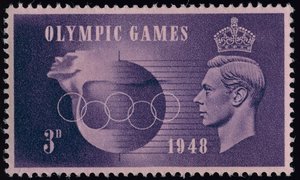 Frimerke til minne om OL i London 1948 av English School