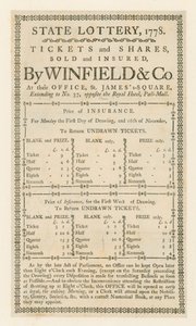 Statslotteriet, 1778 av English School