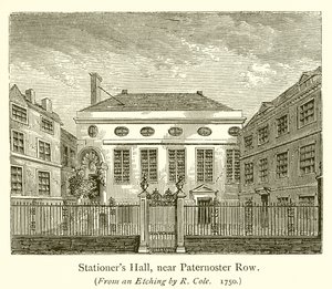 Stationers Hall, nær Paternoster Row av English School