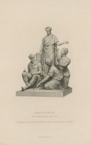Statue som viser Engineering som pryder Albert Memorial av English School