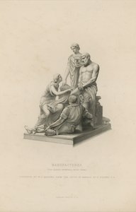 Statue som viser Manufactures som pryder Albert Memorial av English School
