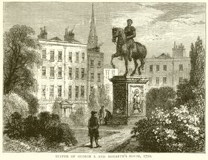Statue av George I. og Hogarths House