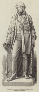 Statue av Mr J Ramsden, ordfører i Barrow-in-Furness (gravering) av English School