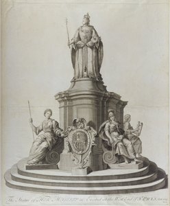 Statue av dronning Anne (1665-1714), publisert 1713 av English School