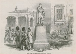 Statue av hertugen av Wellington ved Tower of London av English School