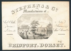 Stephens & Co, produsenter av seilduk, nett, hyssing, linjer og skotråd, handelskort av English School
