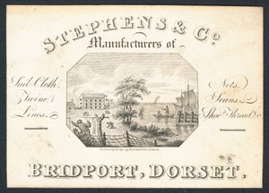 Stephens & Co, produsenter av seilduk, nett, hyssing, linjer og skotråd, handelskort av English School