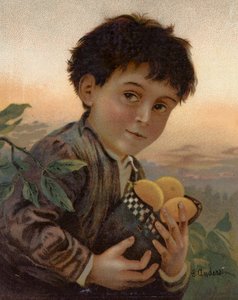Stjålet frukt (farge litho) av English School