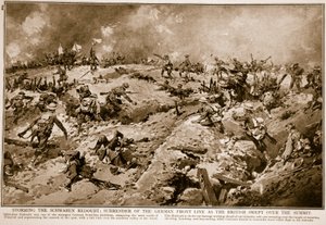 Storming av Schwaben Redoubt: overgivelse av den tyske frontlinjen da britene feide over toppen, 1914-19 av English School