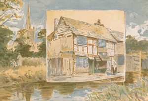 Stratford-on-Avon og Shakespeares hus før restaureringen av English School