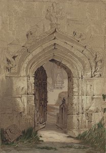 Stratford kirke (fargelitografi) av English School