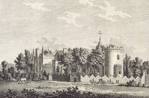 Strawberry Hill: North Front, 1784 av English School