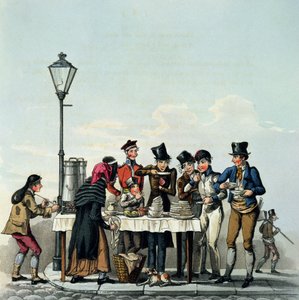 Gatefrokost gravert av G.Hunt, 1825 av English School