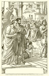Gatekonkurranse i Roma - vender tilbake fra lekene. - Brutus, Cassius og Cæsar av English School
