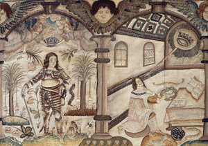 Stubbeverk som skildrer Charles I av English School