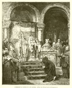Innlevering av Henry IV på Canossa av English School