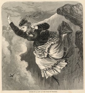 Selvmord av en dame ved Niagara-fossen av English School