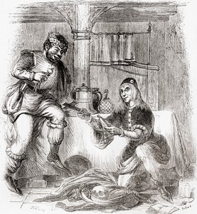 Sumpnour und Pardoner, aus Old England: Ein Bildmuseum, veröffentlicht 1847 von English School