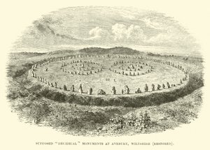 Antatte druidiske monumenter ved Avebury, Wiltshire, restaurert av English School