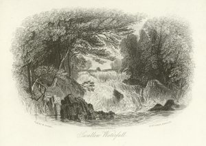 Swallow Waterfall, nær Betws-y-Coed, Nord-Wales av English School