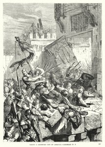 Tar en forsvart by ved angrep, Jeremiah IV, 5 (gravering) av English School