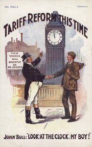 Tollreform denne gangen (fargelitografi) av English School
