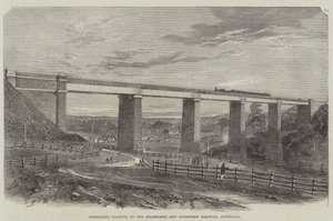 Tarradale Viaduct, på Melbourne og Sandhurst Railway, Australia (gravering) av English School