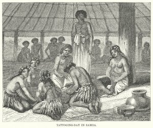 Tatoveringsdag i Samoa (gravering) av English School