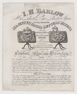 Te-urnemakere, I H Barlow, byttekort av English School