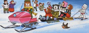 Bamser med snøscooter av English School
