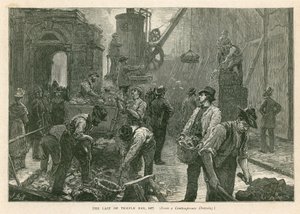 Temple Bar, London, riving, 1877 av English School
