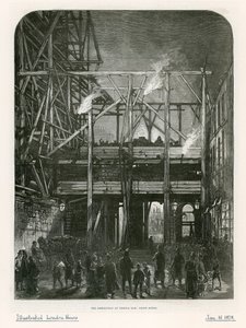 Temple Bar, London. Riving, 1878 av English School