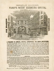 Temple Bar, London. Manbys Patent Cleansing Crystal Annonse av English School