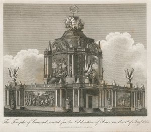 Temple of Concord reist for freden i 1814 av English School