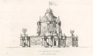 Temple of Concord for å feire freden i 1814 av English School